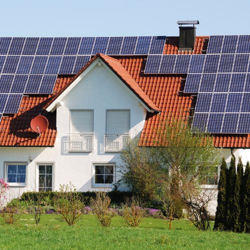 Haus mit einer Photovoltaikanlage