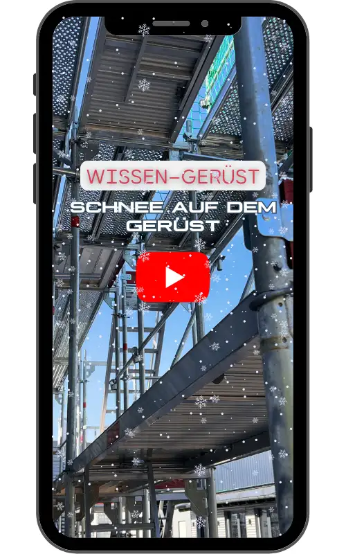 Smartphone Schnee auf dem Gerüst