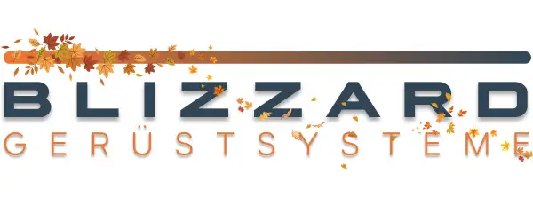 Herbstlogo von Blizzard Gerüstsysteme