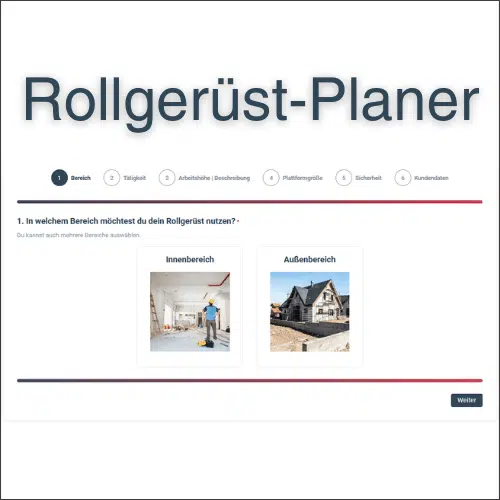 Rollgerüst planen mit dem Konfigurator